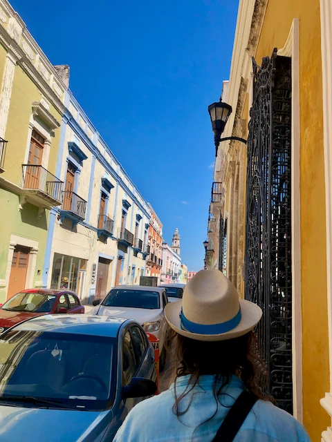 Campeche street with Chris