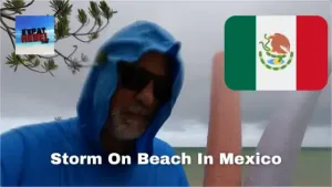 Storm on beach in Mexico