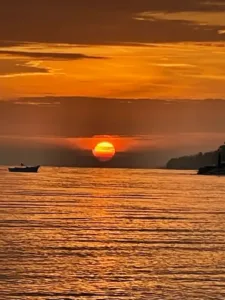 Sunrise with boat